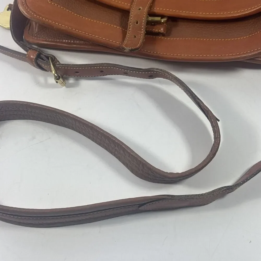Dooney & Bourke Leather Messenger Surrey Cross Body Bag Brown